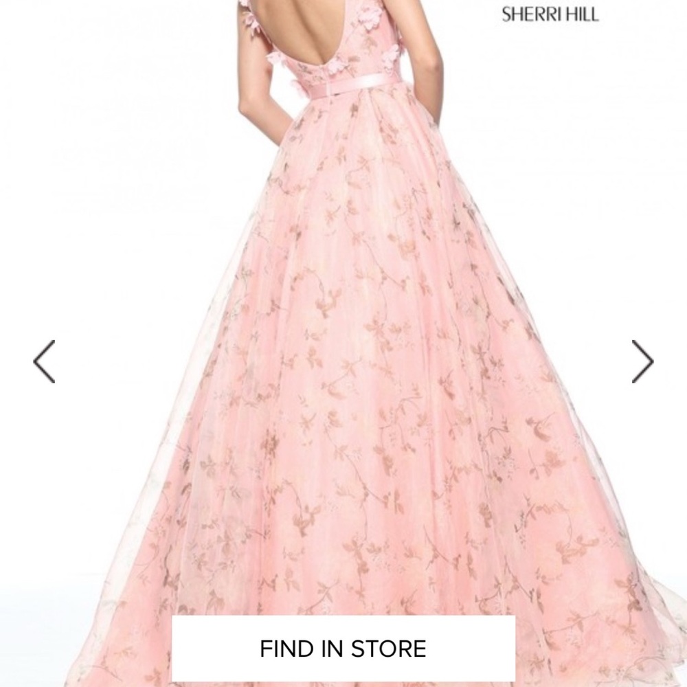 Sherri Hill Blush Floral Evening Dress